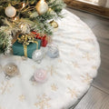 Falda de Árbol de Navidad Grande de 36 Pulgadas Falda de Árbol Blanca Faldas de Árbol de Navidad de Piel Sintética Decoraciones de Navidad para Adornos de Árbol de Vacaciones Fiesta de Navidad