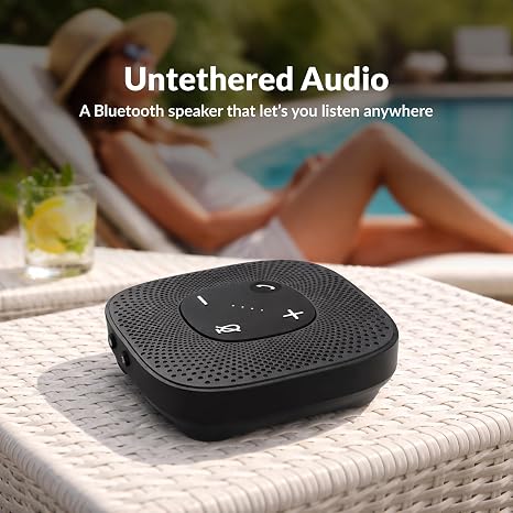 Cyber Acoustics SP-2000 – Altavoz para Conferencias USB y Bluetooth con Micrófono 360° Cancelación de Ruido