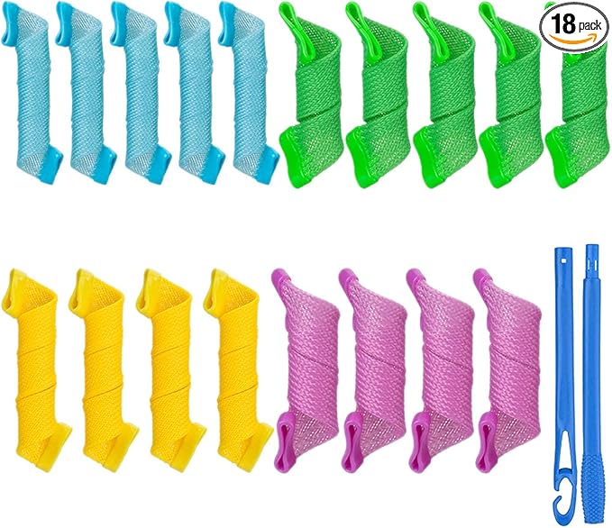 Set 40 Rulos en Espiral sin Calor para Rizos Naturales y Ondas DIY