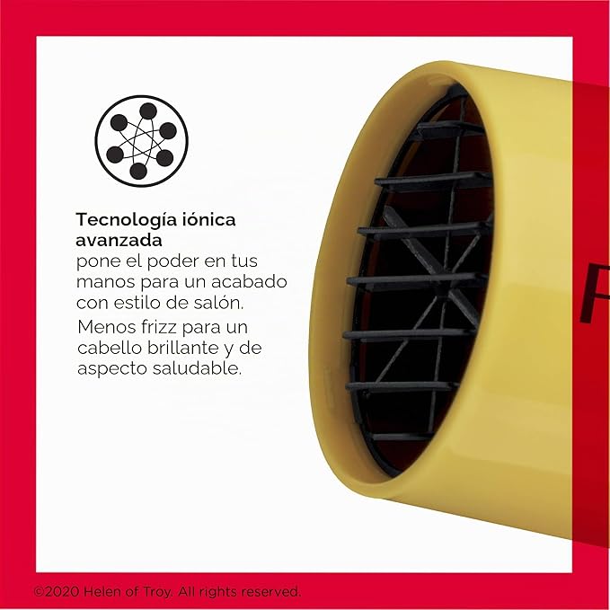 REVLON Secador de pelo compacto | Diseño ligero de 1875 W, perfecto para viajes, (amarillo)