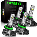 FateEye Bombillos LED H11 9005 40000LM 6500K | Kit de Luz Alta, Baja y Antiniebla, Tamano 1:1 Plug and Play