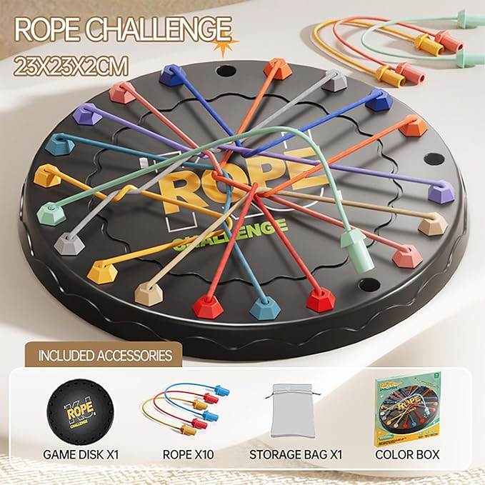 lartoys Juego de rompecabezas de cuerda para desenredar, juego de mesa educativo de estrategia para niños y adultos, juegos de fiesta de viaje familiar con desafíos de varios niveles