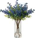 Giegxin Paquete de 12 tallos artificiales de arándanos, adornos de arándanos falsos, pegatinas decorativas de flores artificiales, accesorios de arándanos artificiales para decoración de fiestas, bodas y hogar (17,7 pulgadas)