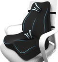Juego de cojín de asiento y almohada de apoyo lumbar para silla de oficina, almohada ergonómica para aliviar el dolor de ciática