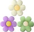Sratte 3 Pcs Flower Pillows Flower Shaped Throw Pillows Cute Daisy Plush Pillow Decorative Floor Pillow Seat Cushion for Bedroom Home Sofa Chair Couch Decor(Green, Lavender, White,20")