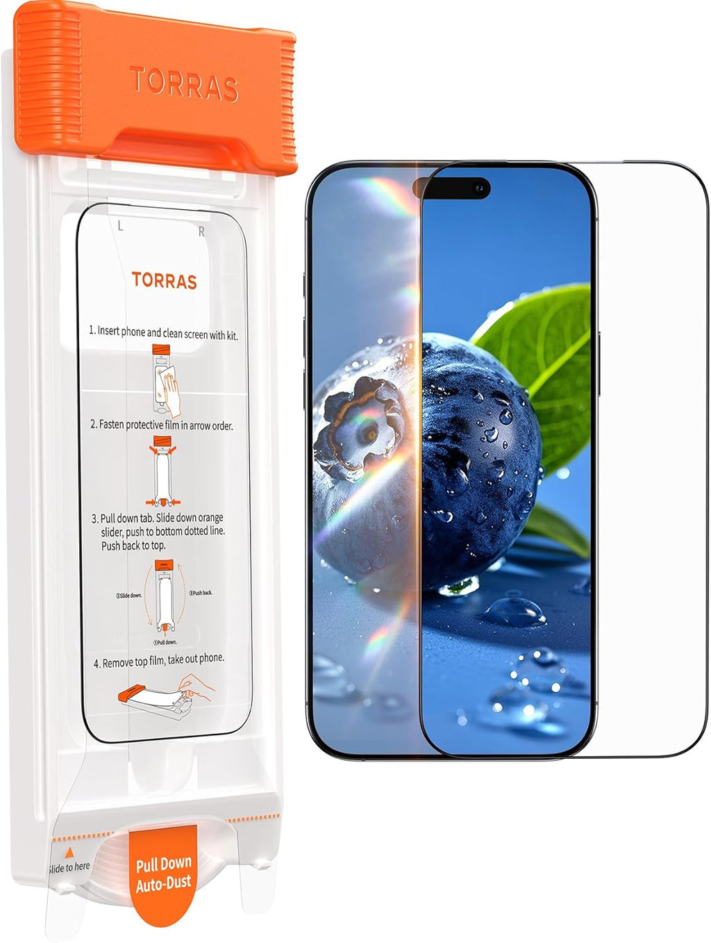Protector de pantalla TORRAS OrigArmor para iPhone 17 Pro Max [100 % antirreflejos] [Cobertura 3D completa] Vidrio templado 9H+ de grado militar, irrompible y antiarañazos, 17 ProMax 6.9" (paquete de 1) 