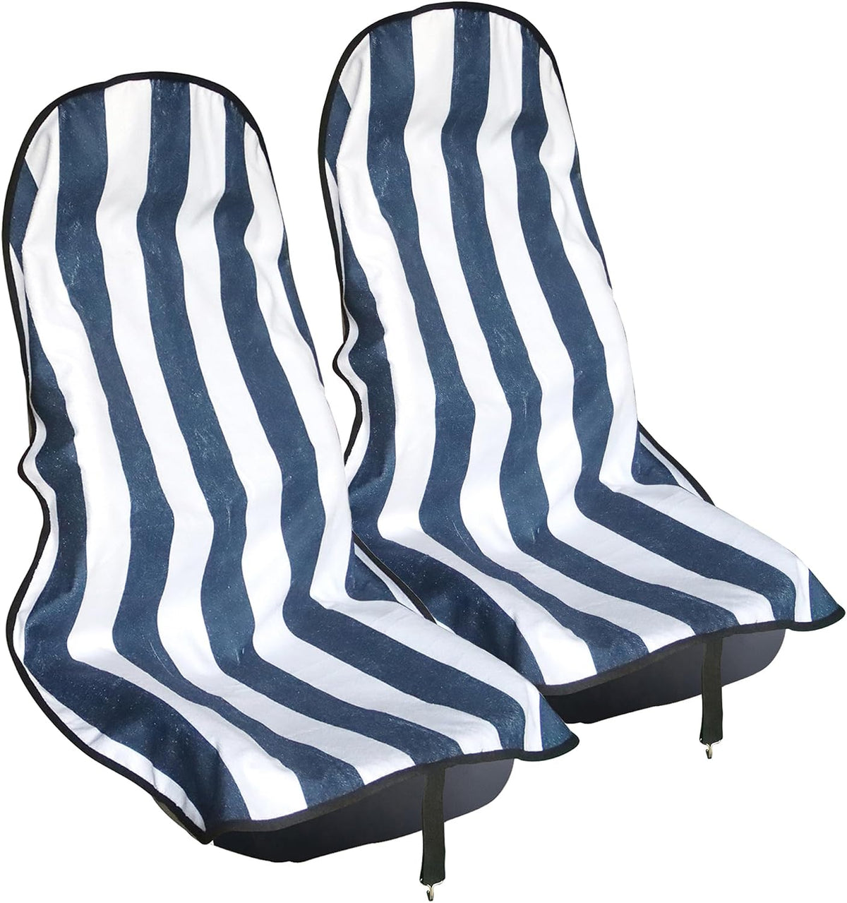 Fundas protectoras para asientos delanteros de coche LoyaGour, ideales para gimnasio, correr, nadar, ir a la playa y hacer senderismo. Fundas impermeables tipo toalla para asientos de coche, SUV y camiones (raya azul, 2 unidades).