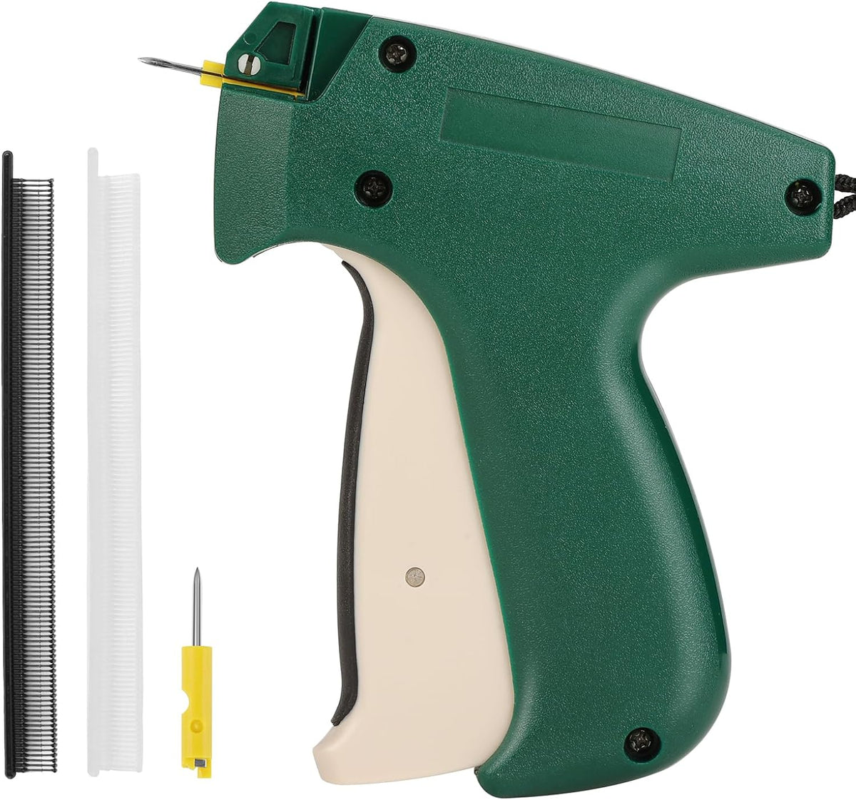 Pistola Etiquetadora Fine Stitch Mini para Ropa | Cosedora Rapida para Dobladillos y Arreglos | 2 Agujas + 3000 Fijadores Micro Negros y Blancos