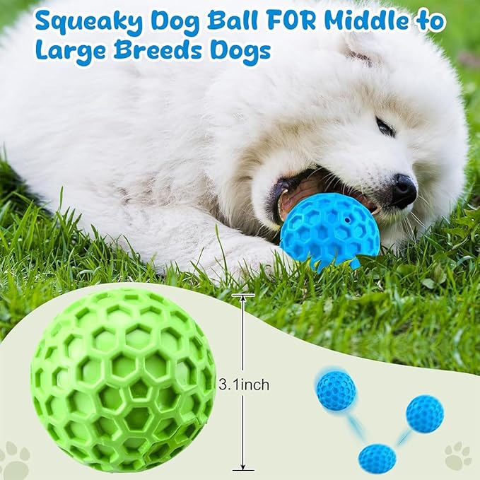 2 Pelotas Chirriantes para Perros (Verde + Morado) – Indestructibles para Perros Grandes y Masticadores