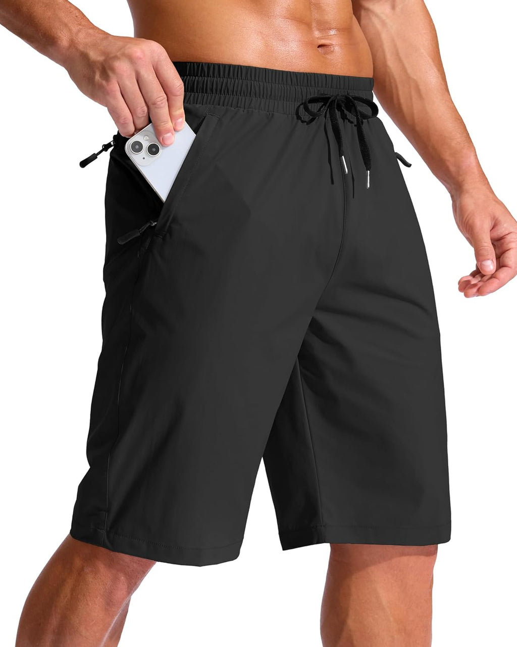 Bañador largo G Gradual de 28 cm para hombre con 3 bolsillos con cremallera, secado rápido, sin forro. 