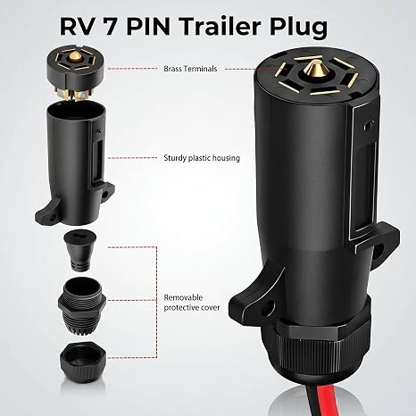 Acceso de alimentación de 7 vías de 10 AWG, enchufe de remolque de 7 pines a cable de alimentación de encendedor de cigarrillos hembra, fuente de alimentación de 12 V