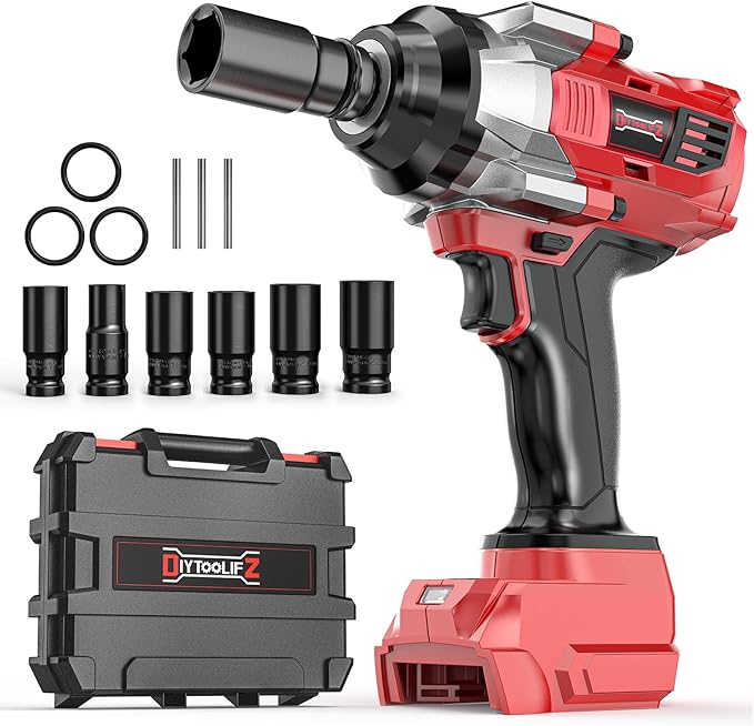 Llave de Impacto Inalambrica DIYtoolifz 1/2 Pulgada — 1700 Ft-lbs Compatible con Bateria Milwaukee 18V
