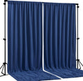 Navy Blue Backdrop Curtains-Wrinkle-Free Navy Blue Curtains Polyester Photography Drapes Wedding Background for Baby Shower Birthday Graduation Party Decorations - 8 X10FT