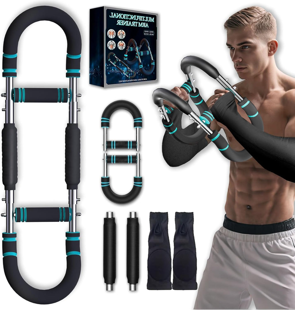 Stcohyz Twister Arm Trainer, Adjustable Chest Workout Equipment with Foam Wrist Sleeve, 9 Resistance Levels(66-110lb) Arm Trainer for Men , Portable Chest Workout Equipment for Home & Gym