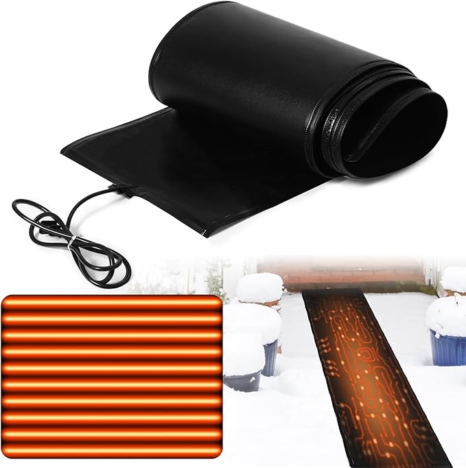 Tapete Eléctrico Derretidor de Nieve Baquler 33x183 cm – Impermeable y Antideslizante para Techos, Entradas y Caminos