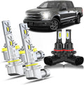 SJMYXCLW Compatible with 2015-2023 Ford F150 High Low Beam Fog Lights Bulbs Combo,6500K Cool White,500% Super Bright Lights Bulbs,Plug and Play, Pack of 6