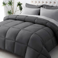 JOLLYVOGUE Queen Comforter Set, Ultra-Soft Bed in a Bag Queen Size 7 Pieces, Oeko-TEX Certified Bedding Set with Down Alternative Comforter, Sheets, Pillowcases & Shams, Dark & Light Grey