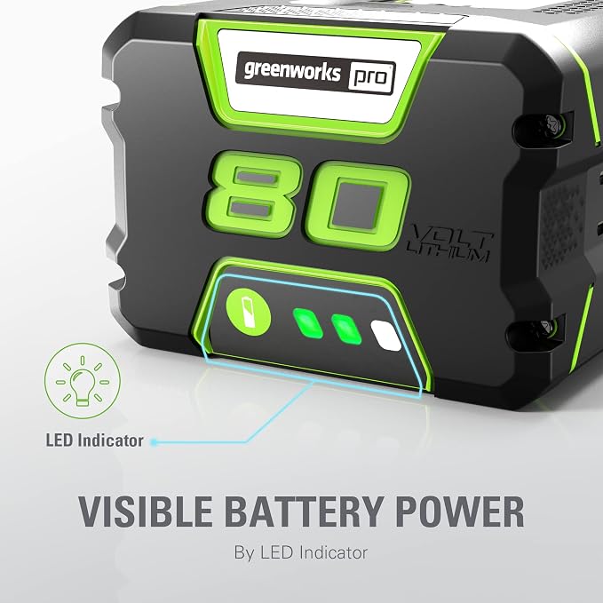 Batería de ion de litio Greenworks gba80400 80 V 4.0 Ah.