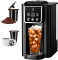 SHARDOR Cafetera Individual 2.0 | Café Caliente y Frío | Compatible K-Cup y Café Molido | Tanque 50 oz | Acero Inoxidable Negro