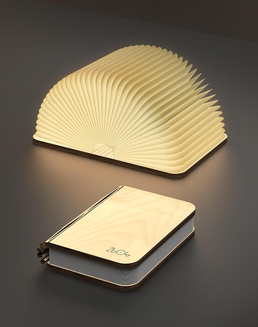 Lámpara de madera para libros ZBOLE de 12 cm (4,7 pulgadas), regalo para amantes de los libros, regalo de agradecimiento para profesoras, iluminación ambiental LED, iluminación magnética para la decoración del hogar y la biblioteca (arce).