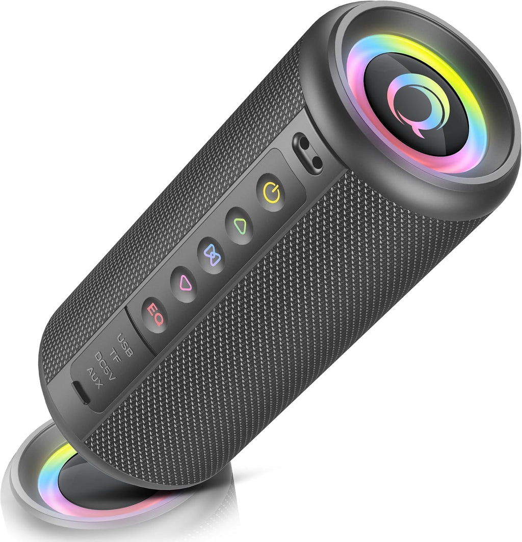dotn Portable Bluetooth Speaker, 2026 Bluetooth 5.4 Wireless Speaker with 20W HD Loud Stereo Sound, 20H Playtime, LED Lights, IP7, TWS Pairing, Built-in Mic, for Outdoor, Home, Beach, Party, Gift