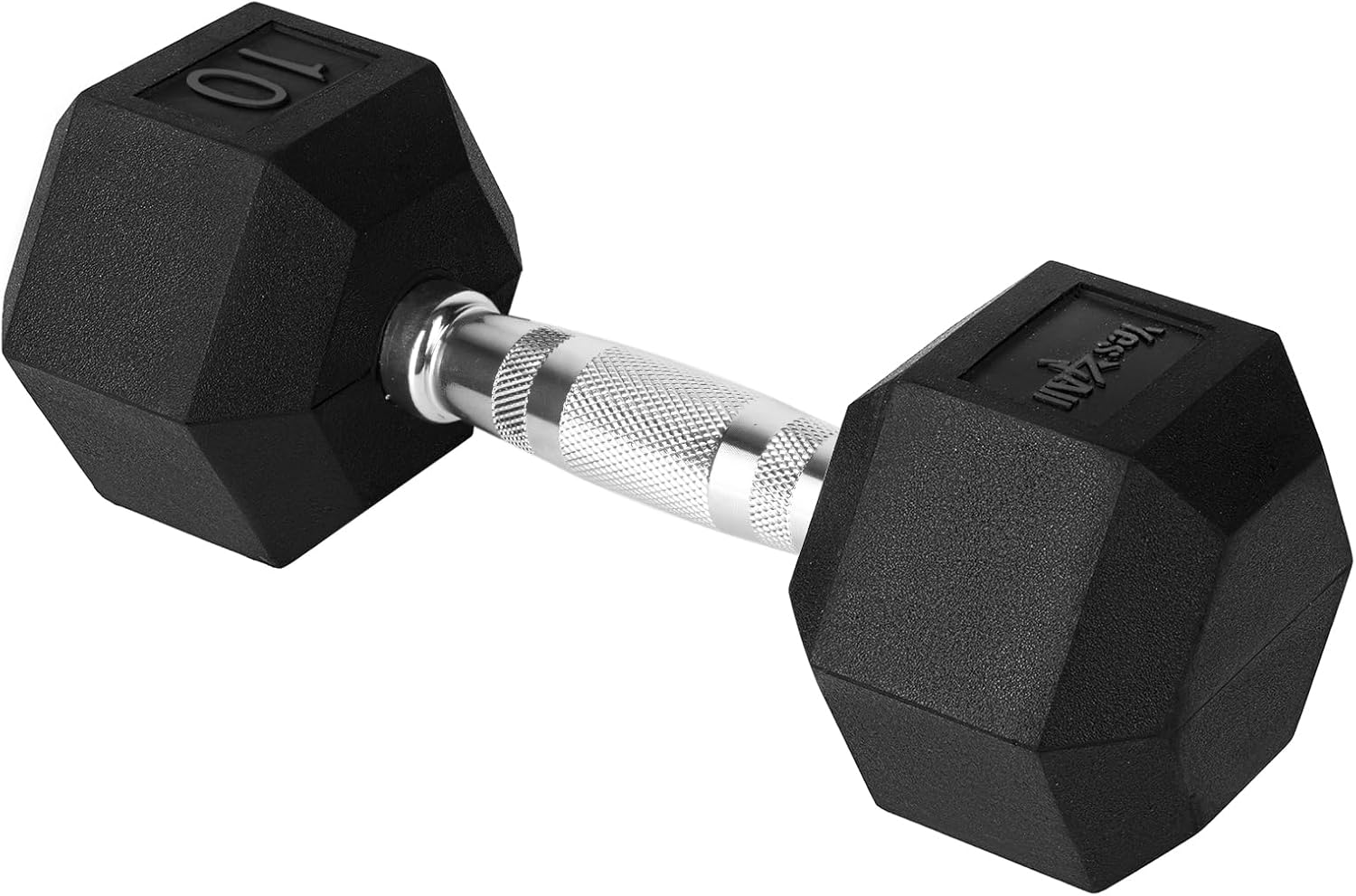 Yes4All Chrome Grip Encased Hex Dumbbells â€“ Hand Weights With Anti-Slip 5-50 LBS Single