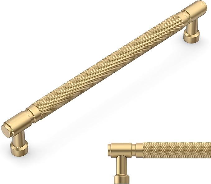 Amerdeco ZH0072 - Paquete de 10 tiradores moleteados de bronce champán para gabinetes de 10 pulgada