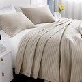 Set Quilt XL Queen 98"x98" – Colcha Lavada Suave 3 Capas | Acolchado Multi-Lock | Estilo Nórdico Minimalista | Avena