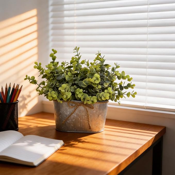 Plantas Artificiales de Eucalipto para Decoración – Set de 3 Plantas Falsas Estilo Rústico