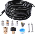 Kit Limpiador de Alcantarillas para Lavadora a Presión 400 Bar | Manguera Jetter 1/4" NPT | Boquilla, Adaptador y 2 Llaves Inglesas