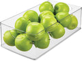 iDesign Contenedor de Almacenamiento Apilable de Plástico Transparente Extra Largo, Organizador para Armario de Cocina o Despensa