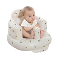AGITVPS Asiento de bebé inflable mejorado con bandeja para bebés de 3 a 36 meses, asiento de bumbo con bomba de aire integrada con bandeja, silla de bebé, asiento de piso para bebé, aprende a sentarse y alimentar (pilar-oliva)