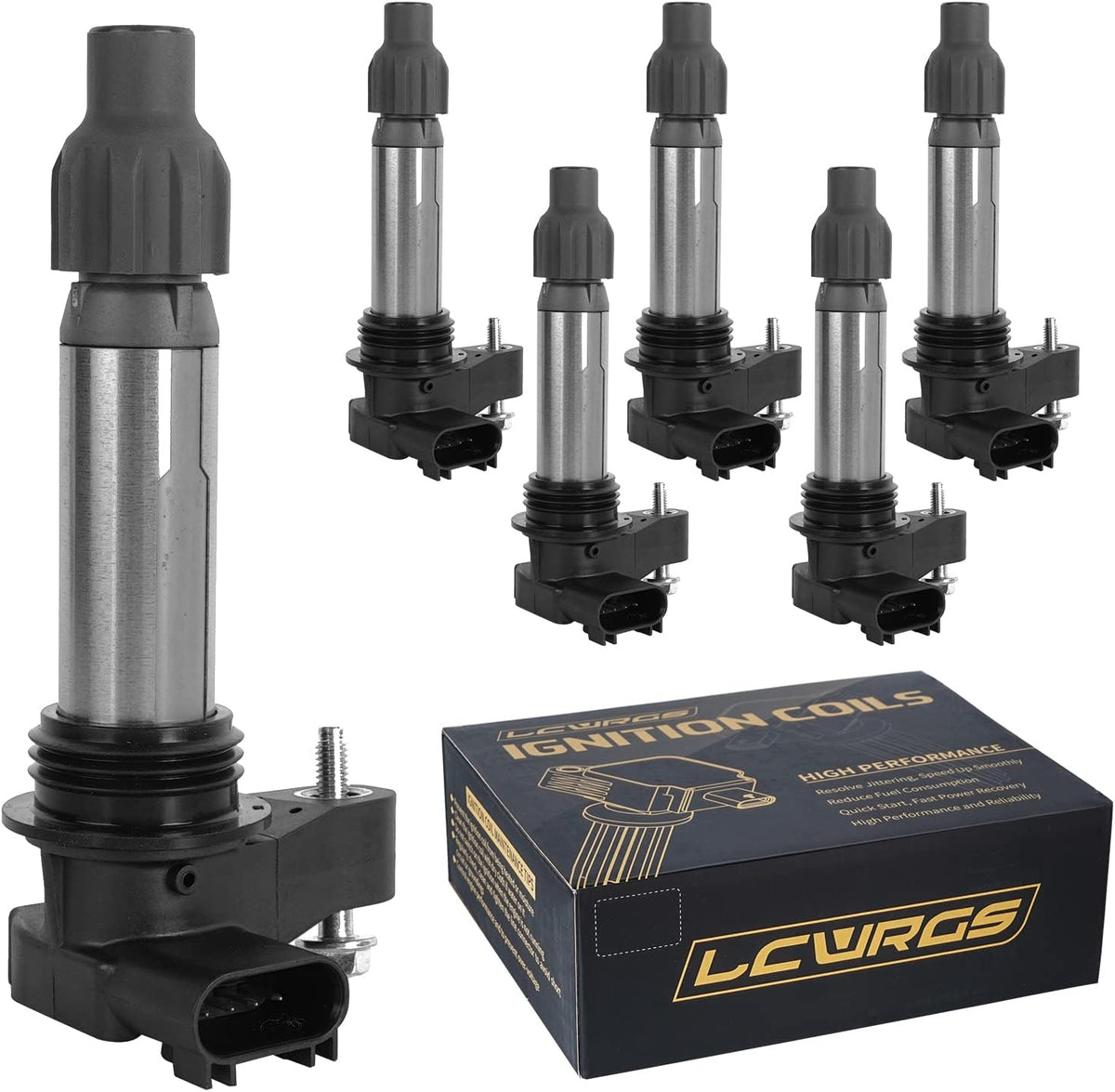 Juego de 6 bobinas de encendido para Buick Enclave, GMC Acadia Terrain, Cadillac CTS, SRX, XTS, Chevy Traverse, Malibu, Impala y Equinox de 3.6, 3.0 y 3.2 V6 (años 2010, 2012, 2013, 2014, 2015 y 2016). Reemplaza la referencia UF569.