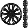 Tapacubos Universales XLAVTIY de 43 cm Cubiertas de Rueda de Encaje Rápido para Carros y SUVs Compatible con la Mayoría de Ruedas de Acero Juego de 4 (Negro)