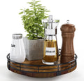 Organizador Giratorio Lazy Susan de Roble 9 pulgadas | Bandeja Giratoria de Madera Redonda para Gabinete, Mesa, Despensa y Cocina | Nogal SOLO CONTIENE 1 PIEZA
