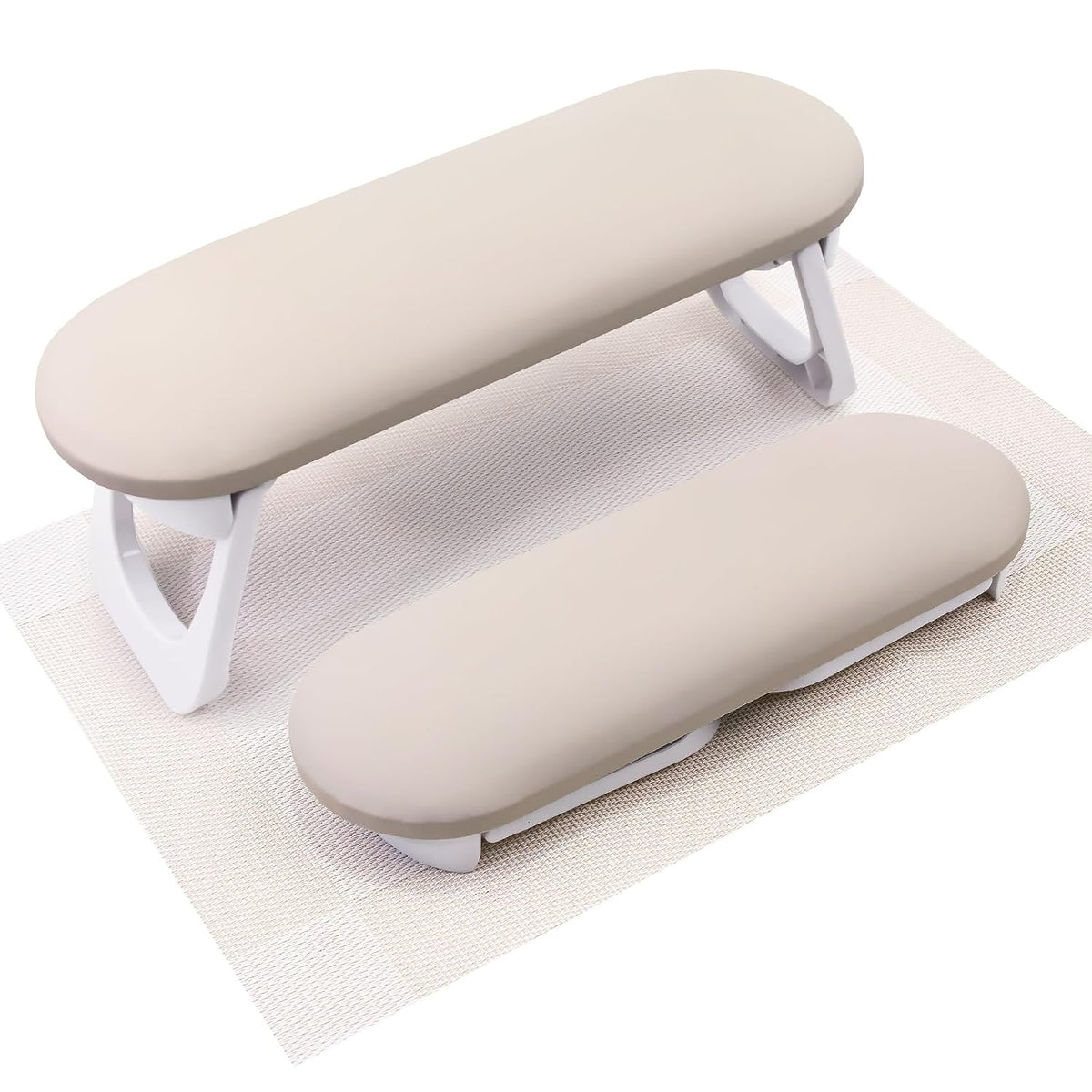 Reposabrazos Plegable Subay para Manicura | Cuero Sintético | Marrón Claro | Uñas Acrílicas y Pedicura | Salones y Uso Doméstico | 1 Unidad