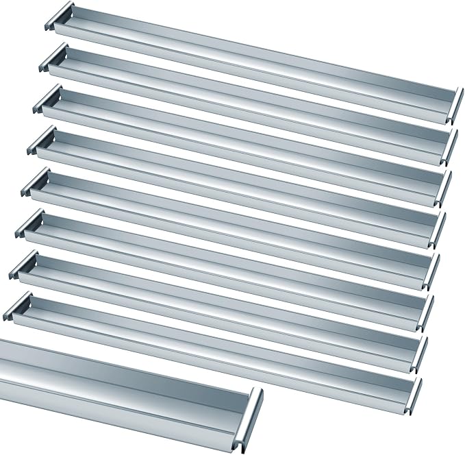 Paquete de 8 rieles para cajones de archivadores colgantes, rieles internos para cajones de archivadores (plateado)