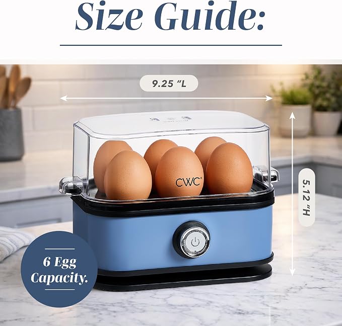 COOK WITH COLOR Olla de huevos con capacidad para 6 huevos – Para huevos blandos, medianos o duros, tiempo de cocción rápida, apagado automático y protección contra secado
