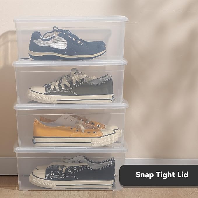 Novelinks Cajas de Almacenamiento Transparentes 6 Qt con Tapa | Apilables | Pack 6 Unidades | Organizador Hogar y Manualidades