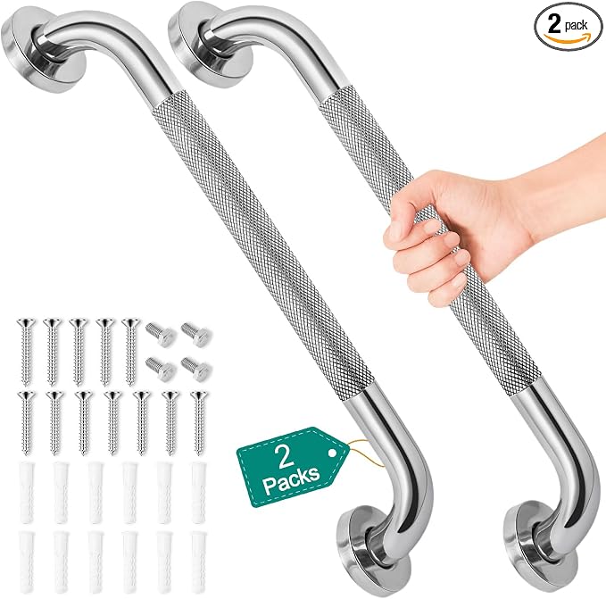 Paquete de 2 barras de agarre de 16 pulgadas para bañeras y duchas, barras de agarre de ducha de seguridad para baño para personas mayores con capacidad de hasta 500LBs, barras de agarre