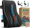 QUTOOL Lumbar Support Pillow with DIY Gift Box - Birthdays Gifts for Women Men, Ergonomic Back Support with Breathable 3D Mesh Cover, Suited for Office Chairs, Gaming Chairs, Car, Home Use (Black)