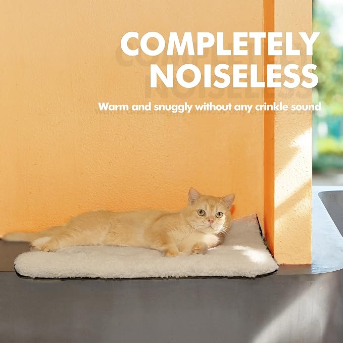 Cama Autocalentable para Gatos, Alfombra Autocalentable para Gatos y Perros de 24 x 18 pulgadas, Almohadilla Térmica Extra Cálida para Mascotas de Interior y Exterior con Funda Extraíble, Base
