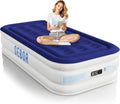 Sebor Air Mattress Twin with Built-In Pump - 18" Raised, Velvet Top, Patented Structure, 3-Min Inflation, Non-Slip Bottom - For Guests, Camping, Travel