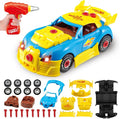 Pup Go Juguetes de construcción para niños de 3, 4, 5 años, coche de carreras desmontable, 30 piezas de juguetes de construcción con taladro eléctrico, construye tu propio coche con luces y sonidos