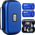 Estuche refrigerado para insulina, aprobado por la TSA, bolsa de refrigeración para medicamentos para diabéticos con indicador de temperatura para viajes y uso diario, 2 bolsas de hielo, azul