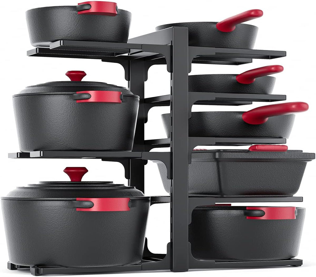 Soportes para estantes flotantes Redunest, paquete de 6 soportes en L resistentes para estantes, soportes de encimera de acero inoxidable negro de 8 pulgadas, montaje en pared para madera