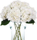 Cabaña de Kimura, 6 hortensias artificiales blancas, flores de seda con tallos para ramos de boda, centros de mesa, decoración de fiestas y baby showers.