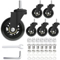 AVGGO Ruedas Giratorias para Camilla de Mecanico Set de 6 | Rodillos de Goma 2.5 pulgadas Servicio Pesado 360 Grados Silenciosas