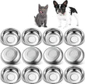 12 cuencos gruesos de acero inoxidable para gatos, 5.5 pulgadas de ancho poco profundo, de metal, para gatitos, aptos para bigotes, repuesto para aliviar la fatiga, platos básicos para mascotas