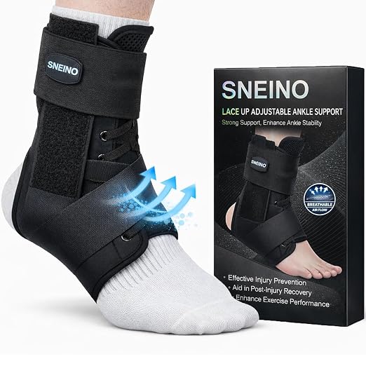 Tobillera con cordones para mujeres y hombres, soporte de tobillo para esguince de tobillo, estabilizador de tobillo para Aquiles, tendón, esguince, recuperación de lesiones, deportes, correr